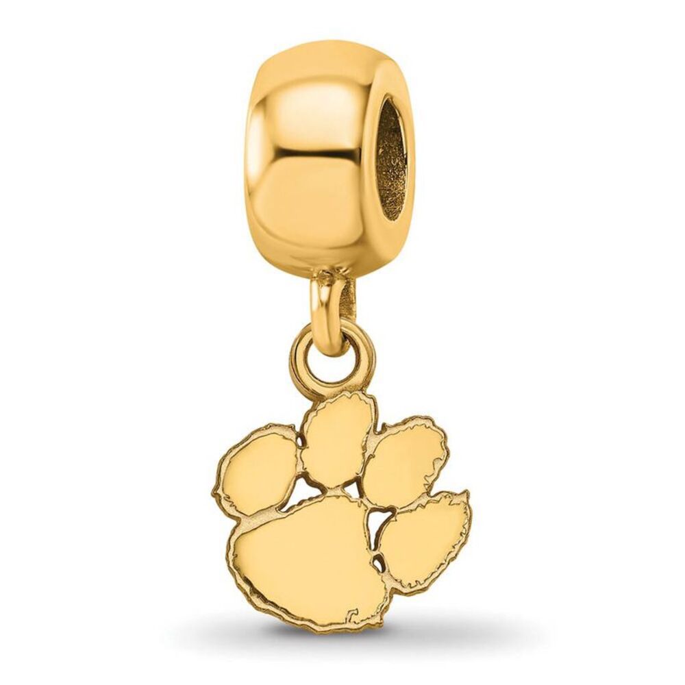 14k Gold Plated Silver Clemson University XS Dangle Bead Charm